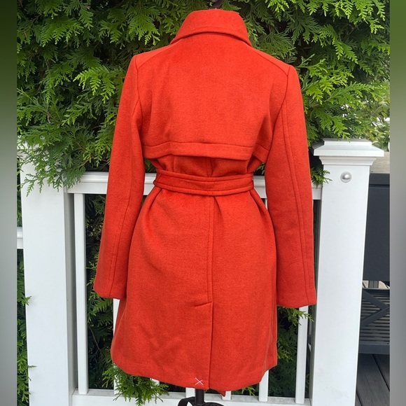 Express; Bold Orange Wool Pea Coat; Mint Condition (NWT); Woman’s M - Picture 2 of 9